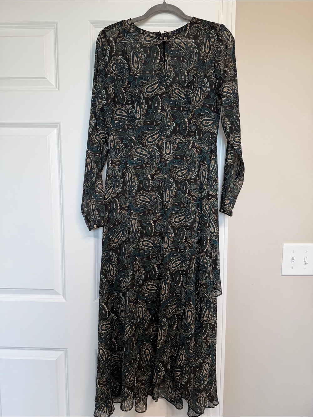 Tommy Hilfiger Paisley Maxi Dress in Teal and Black